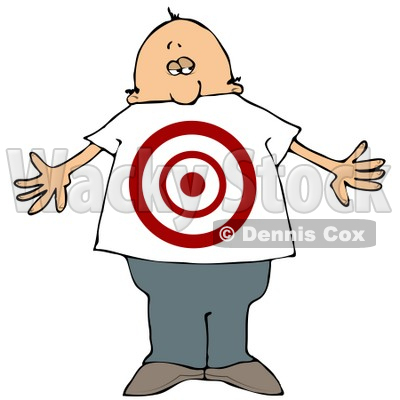 Man With a Target on His Stomach Clipart Illustration © djart #13227