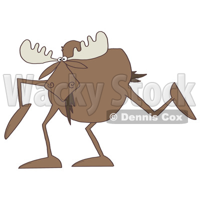 Clipart of a Cartoon Moose with Long Legs - Royalty Free Illustration © djart #1391331