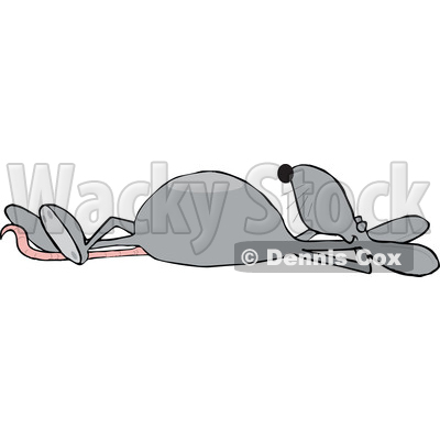 Clipart of a Cartoon Relaxed Gray Rat Laying on His Back - Royalty Free Vector Illustration © djart #1393468