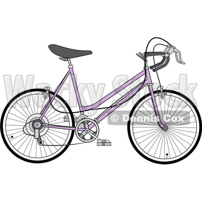 Clipart of a Purple 10 Speed Bicycle - Royalty Free Vector Illustration © djart #1409933
