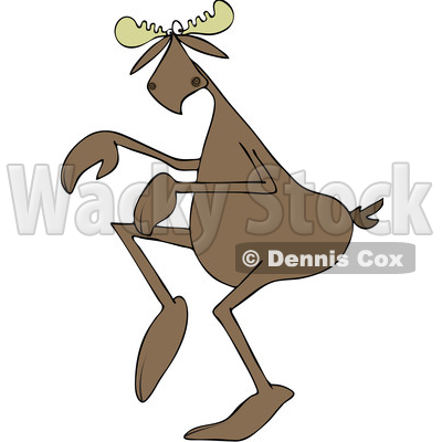 Clipart of a Cartoon Moose Sneaking Around - Royalty Free Vector Illustration © djart #1416174