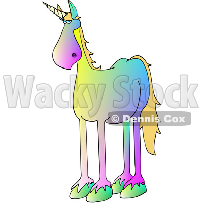 Clipart of a Cartoon Gradient Colorful Unicorn - Royalty Free Vector Illustration © djart #1417668