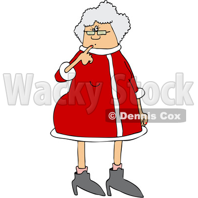 Clipart of a Cartoon Christmas Mrs Claus - Royalty Free Vector Illustration © djart #1437940