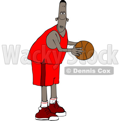 Cartoon basketball player with ball Royalty Free Vector