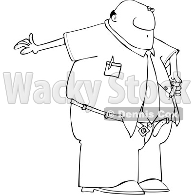 Clipart of a Cartoon Lineart Black Business Man Giving Him a Diabetes Insulin Shot - Royalty Free Vector Illustration © djart #1606299