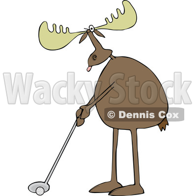 Cartoon Moose Golfing © djart #1622769