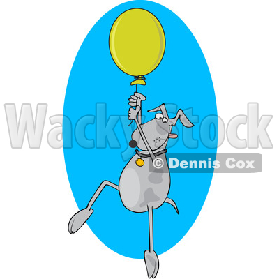 Cartoon Dog Floating with a Balloon © djart #1622770