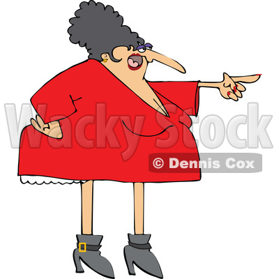 Cartoon Chubby Angry White Woman Pointing © djart #1624137