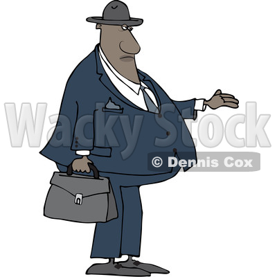 Cartoon Black Male Debt Collector Holding His Hand out © djart #1625491