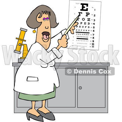Cartoon Female Eye Doctor Pointing to a Chart © djart #1627660