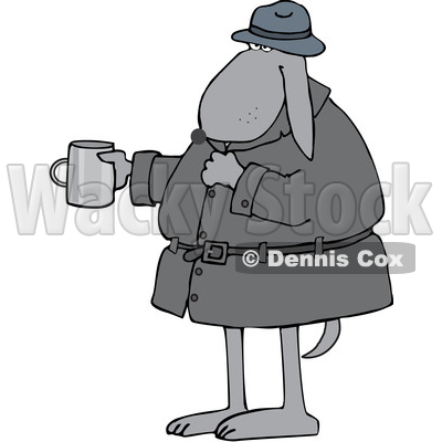 Cartoon Begging Homeless Dog Holding out a Cup © djart #1627663