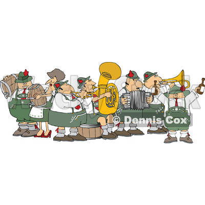 Oktoberfest Band and People Carrying Beer Kegs © djart #1629831