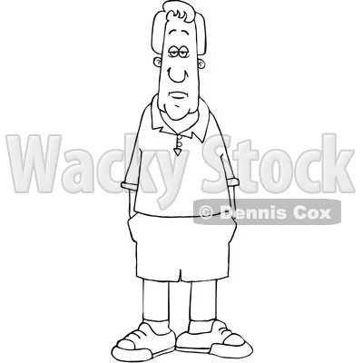 Cartoon Black and White Man with His Hands in His Pockets © djart #1630765
