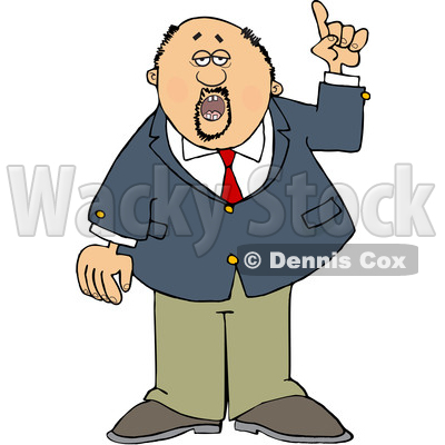 Cartoon Business Man Holding up a Finger and Talking © djart #1630767