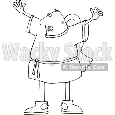 Cartoon Black and White Male Angel Holding His Arms up © djart #1633275