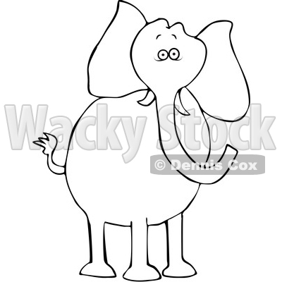 Cartoon Black and White Elephant © djart #1633282