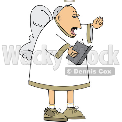 Cartoon White Male Angel Singing © djart #1637806