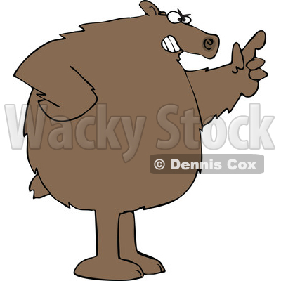 Cartoon Angry Brown Bear Wagging a Finger © djart #1641089