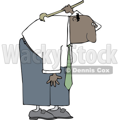 Cartoon Black Business Man Scratching His Back © djart #1641094