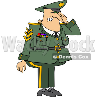 Cartoon Saluting Military Man © djart #1644267