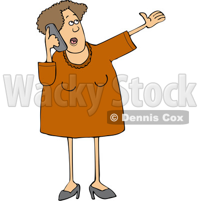 Cartoon Talkative Woman Yaking Away on a Cell Phone © djart #1665686