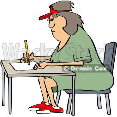 Cartoon Woman Writing at a Desk © djart #1666954