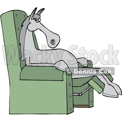 Cartoon Horse Sleeping in a Reclining Chair © djart #1669142