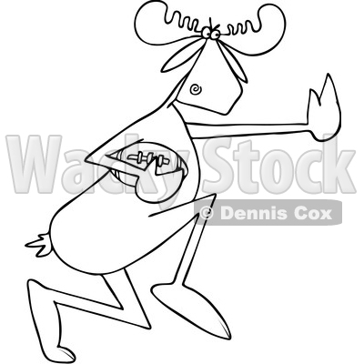 Cartoon Moose Playing Football © djart #1681023