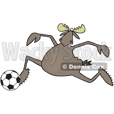 Cartoon Moose Playing Soccer © djart #1681026