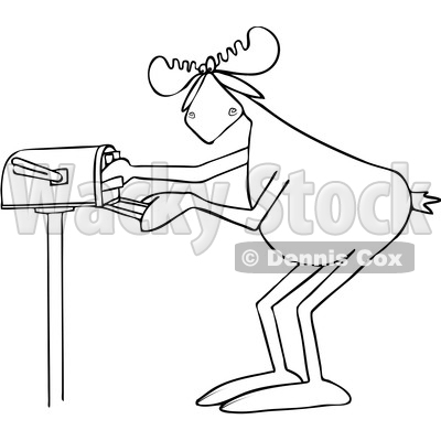 Cartoon Moose Checking the Mail © djart #1683077