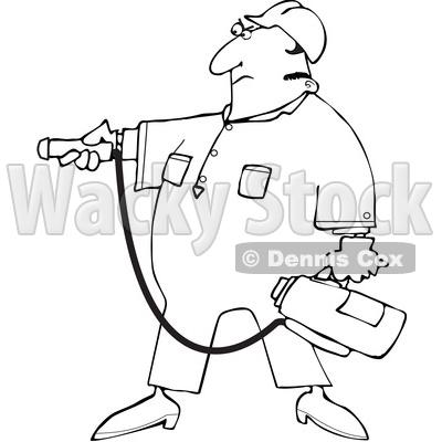 Cartoon Man Using a Fire Extinguisher © djart #1693406