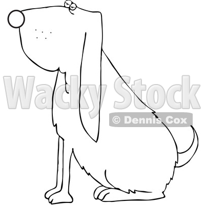 Cartoon Sitting Bloodhound Dog © djart #1693809