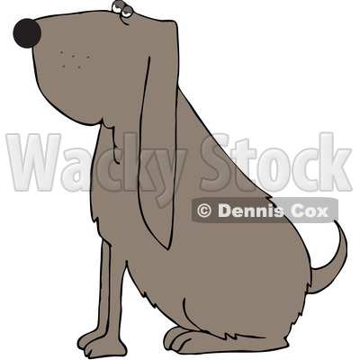 Cartoon Sitting Bloodhound Dog © djart #1693815