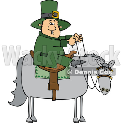 Cartoon Leprechaun Riding a Horse © djart #1695724