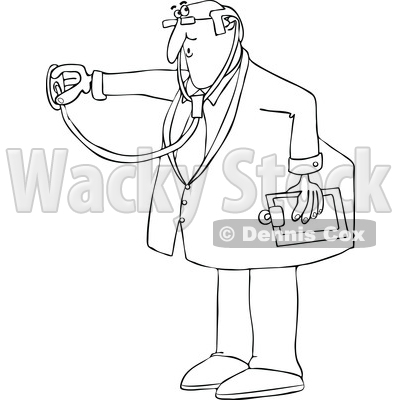 Cartoon Male Doctor Using a Stethoscope © djart #1696509