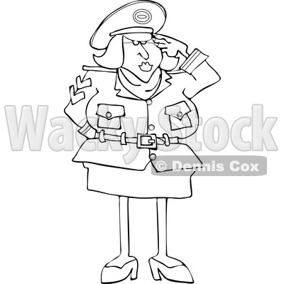 Cartoon Army Woman Saluting © djart #1698616