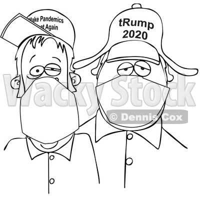 Cartoon Trump Supporters Wearing Face Masks © djart #1705732