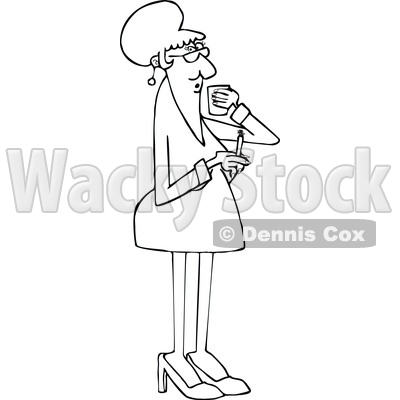 Cartoon Woman Drinking Whiskey and Smoking © djart #1715747