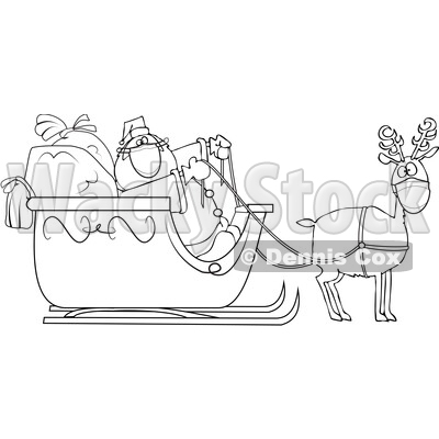 Cartoon Coronavirus Santa and Masked Reindeer © djart #1722025