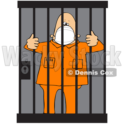 Cartoon Prisoner Wearing a Mask © djart #1724468