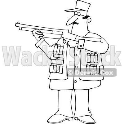 Cartoon Guy Aiming a Shotgun © djart #1726966