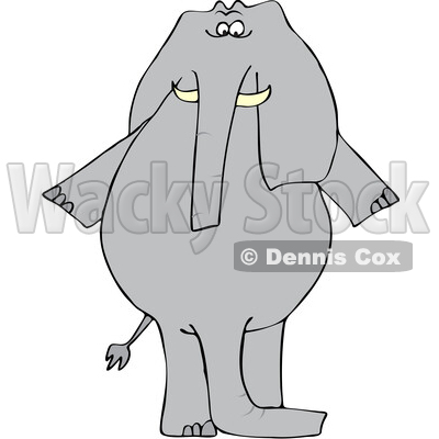 Cartoon Elephant with Two Trunks © djart #1734870