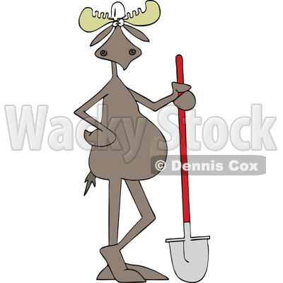 Moose Worker wIth a Shovel © djart #1736966