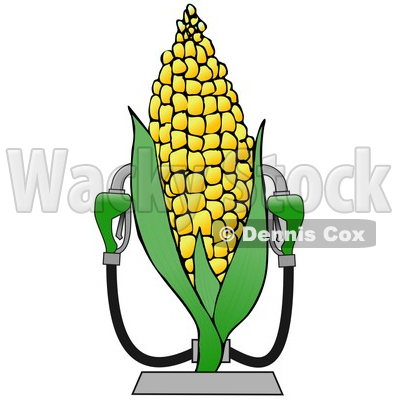 Royalty-free Clipart of a Corn Ethanol Fueling Station with Two Pumps © djart #17530