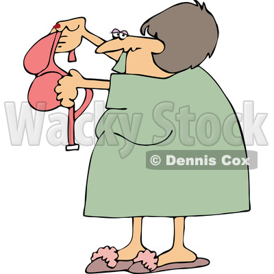 Cartoon Woman Holding up a Bra © djart #1757863
