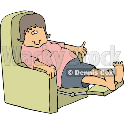 Cartoon Woman Relaxing in a Recliner Chair © djart #1757867