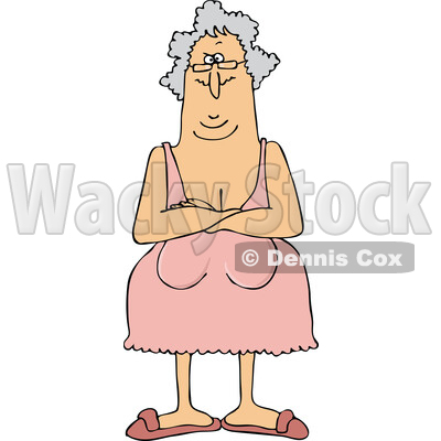 Cartoon Senior Woman with Her Breasts Hanging Low © djart #1758070