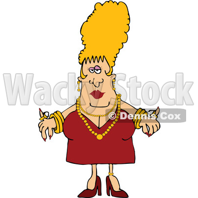 Cartoon Rich Lady Wearing Jewelry © djart #1758331