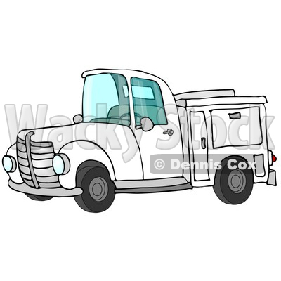 White Work Truck With Built In Compartments For Needed Supplies Clipart Illustration © djart #17620