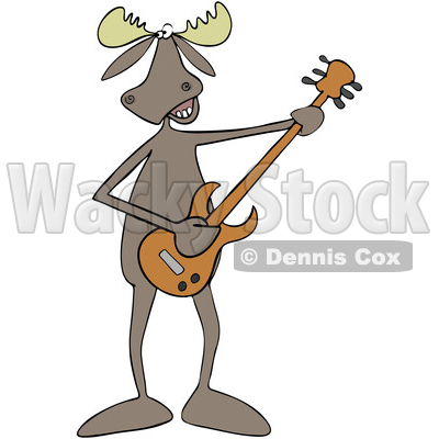Cartoon Musician Moose Playing a Guitar © djart #1793616